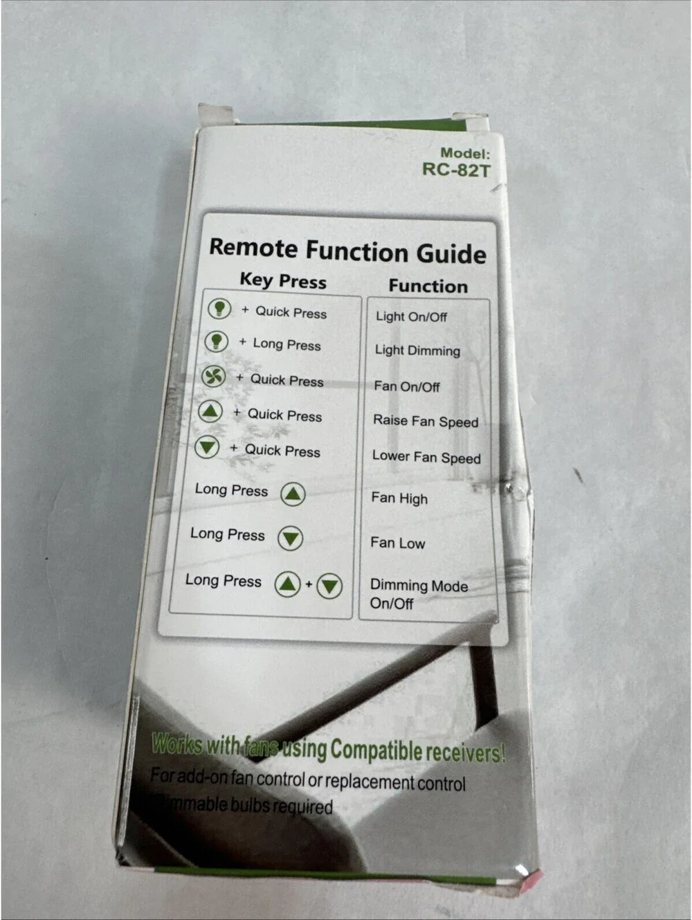3-Speed Ceiling Fan Remote Control RC-82T